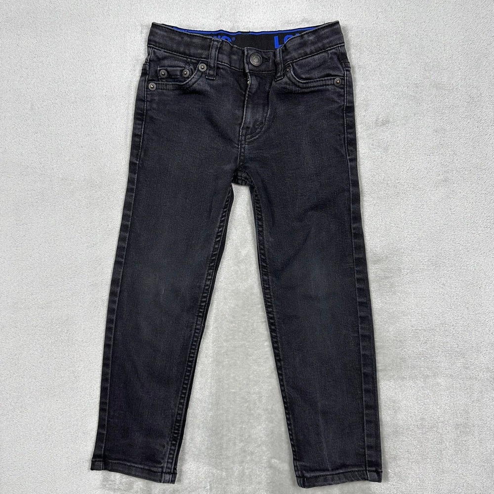 Levi's Boys 502‎ Taper Fit Black Wash Jeans Kids Denim Pants Red Tab Classic